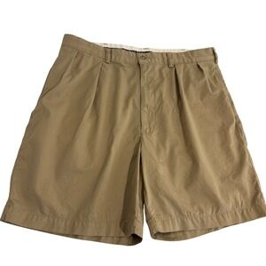 Polo Golf Ralph Lauren Double Pleated Shorts Mens 35 Tan Khaki Chino Classic